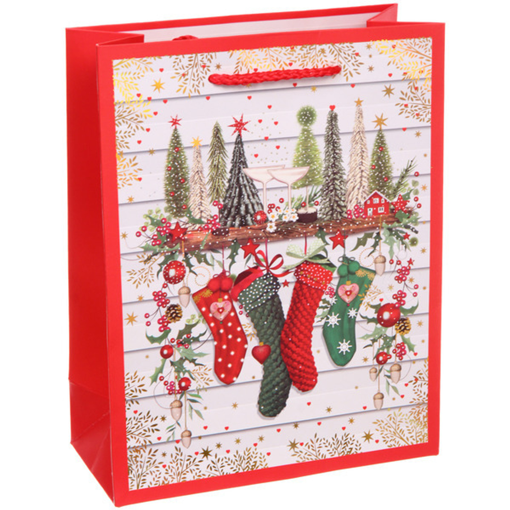 Пакет подарочный «Новогодняя суета» 18*23*8 см, микс