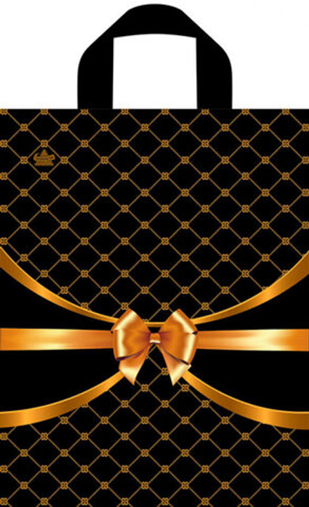 Пакет 35*28см (55мк) с петлевой ручкой "Золотые сети" Глянец ПВД