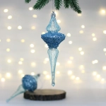 Елочные украшения «Сияние» 6*6*19.5 см (набор 2 шт), Голубой