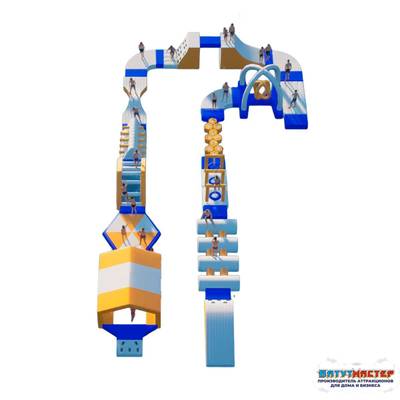 Коммерческий надувной аквапарк на воде «Акула-парк» 38×8×4 м