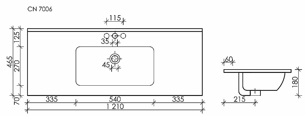Тумба с раковиной Sancos FOLK FL120CP/CN7006MB 120 капучино