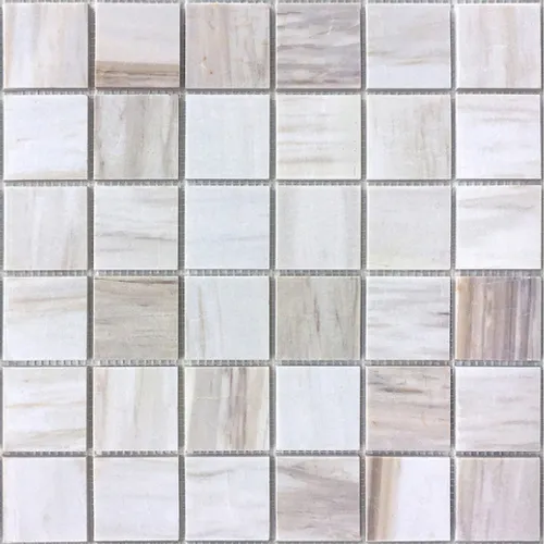 Мозаика из натурального камня Nuvola Rosato POL 48x48x7 Pietrine 7 mm белый серый