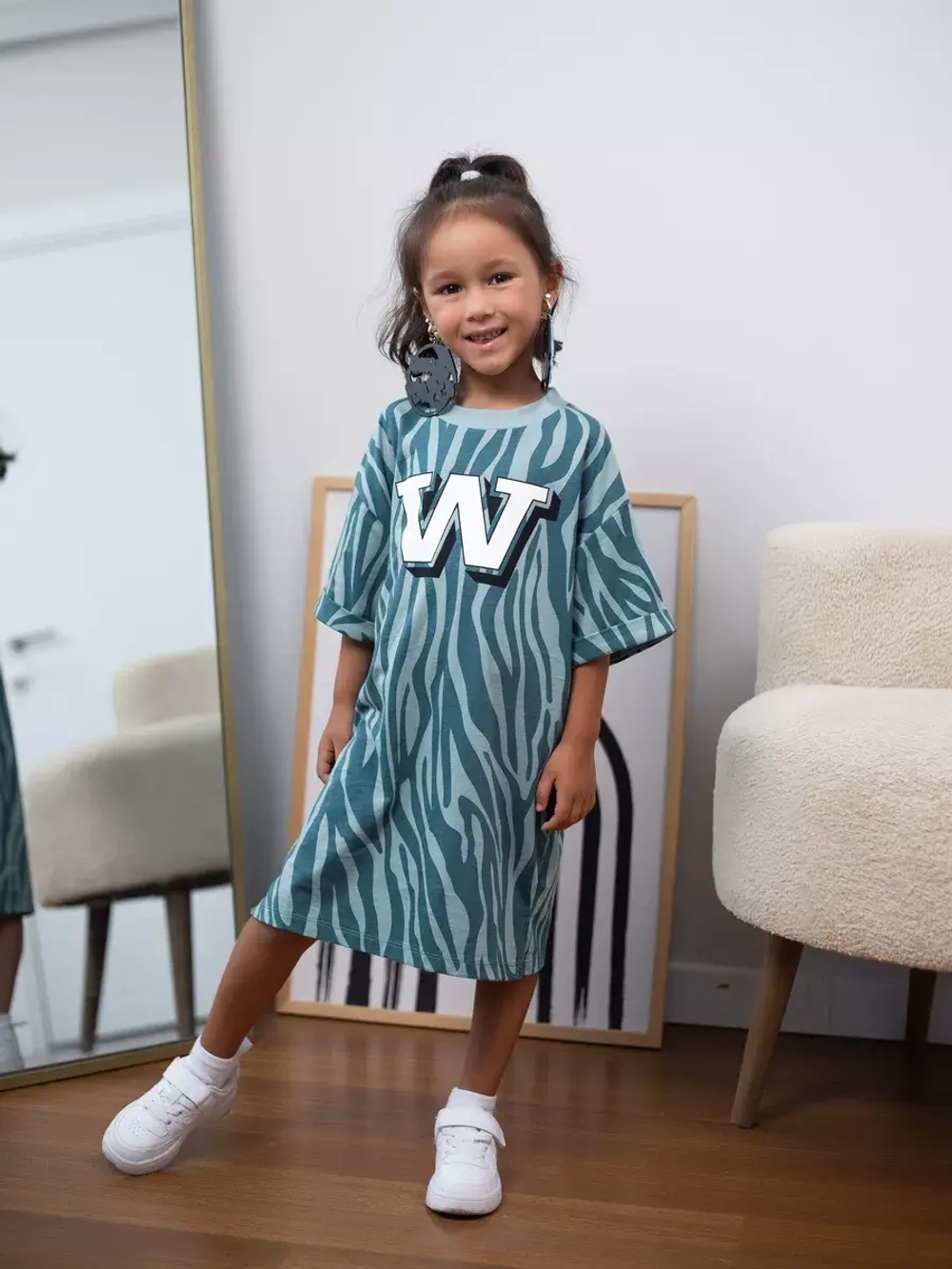 Платье туника оверсайз для девочки