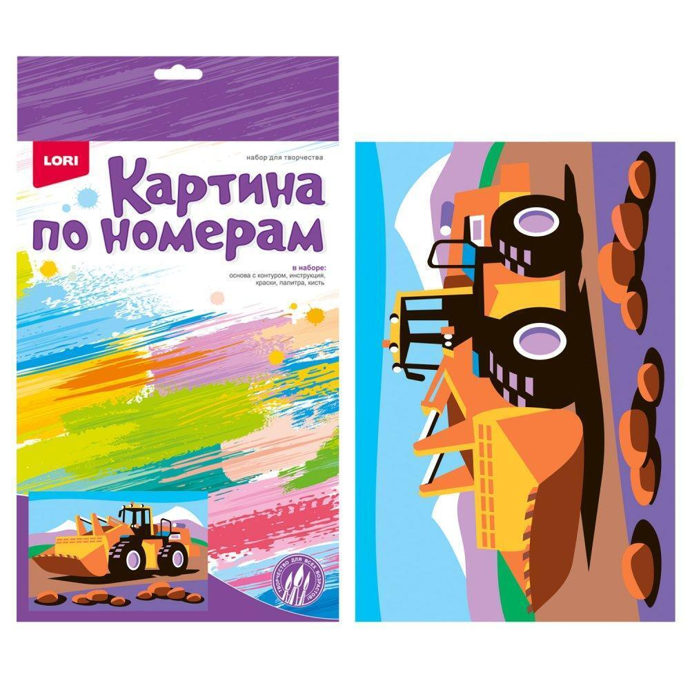 Картина по номерам 20*28,5см Транспорт "Силовой трактор" (Lori)