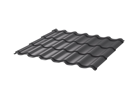 Металлочерепица Монтеррей 0.45 ПЭ RAL7024 серый графит Цена за м²