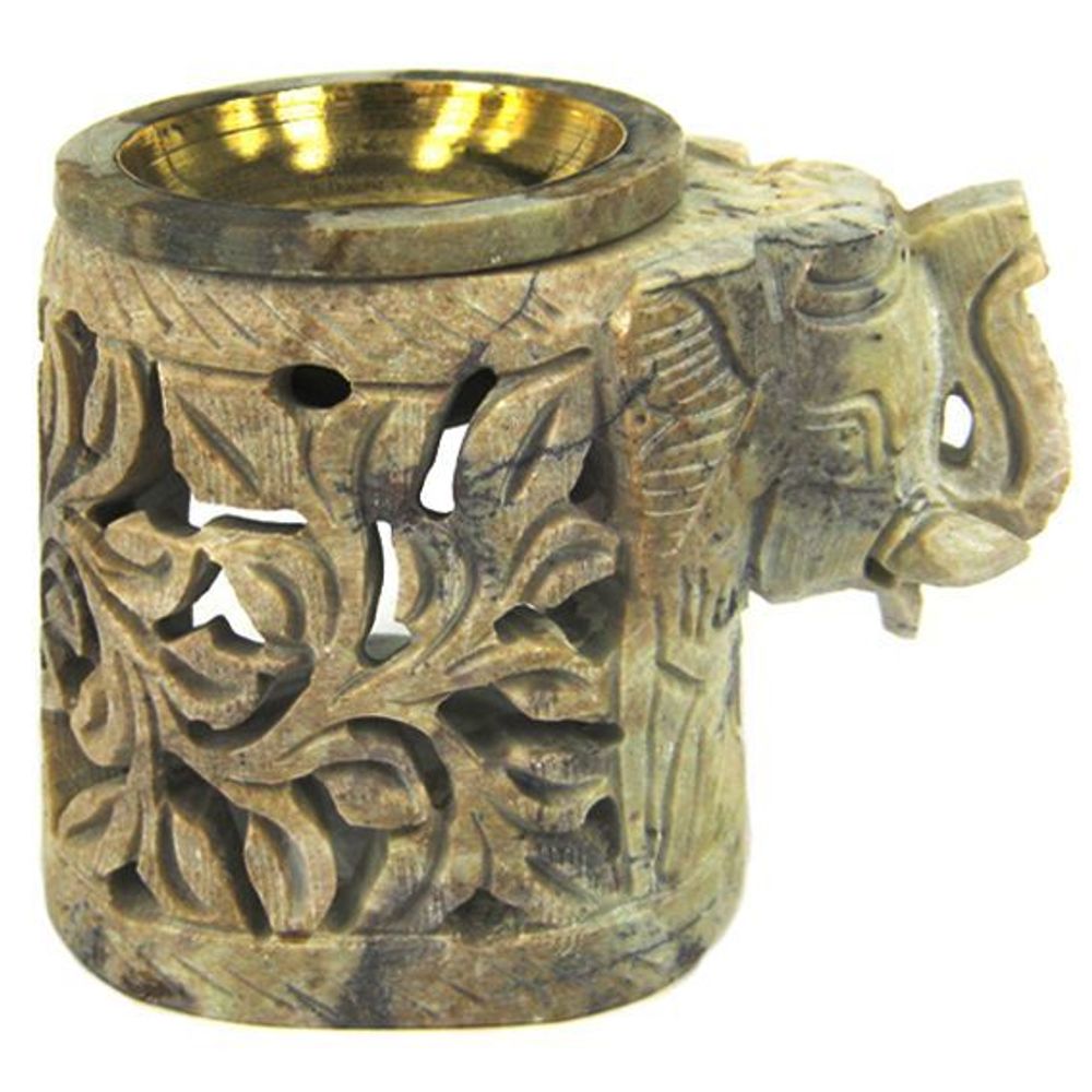 Аромалампа Elephant камень c бронзовой чашей, 8 см