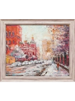 Картина маслом "Зимняя Москва" Еникеев