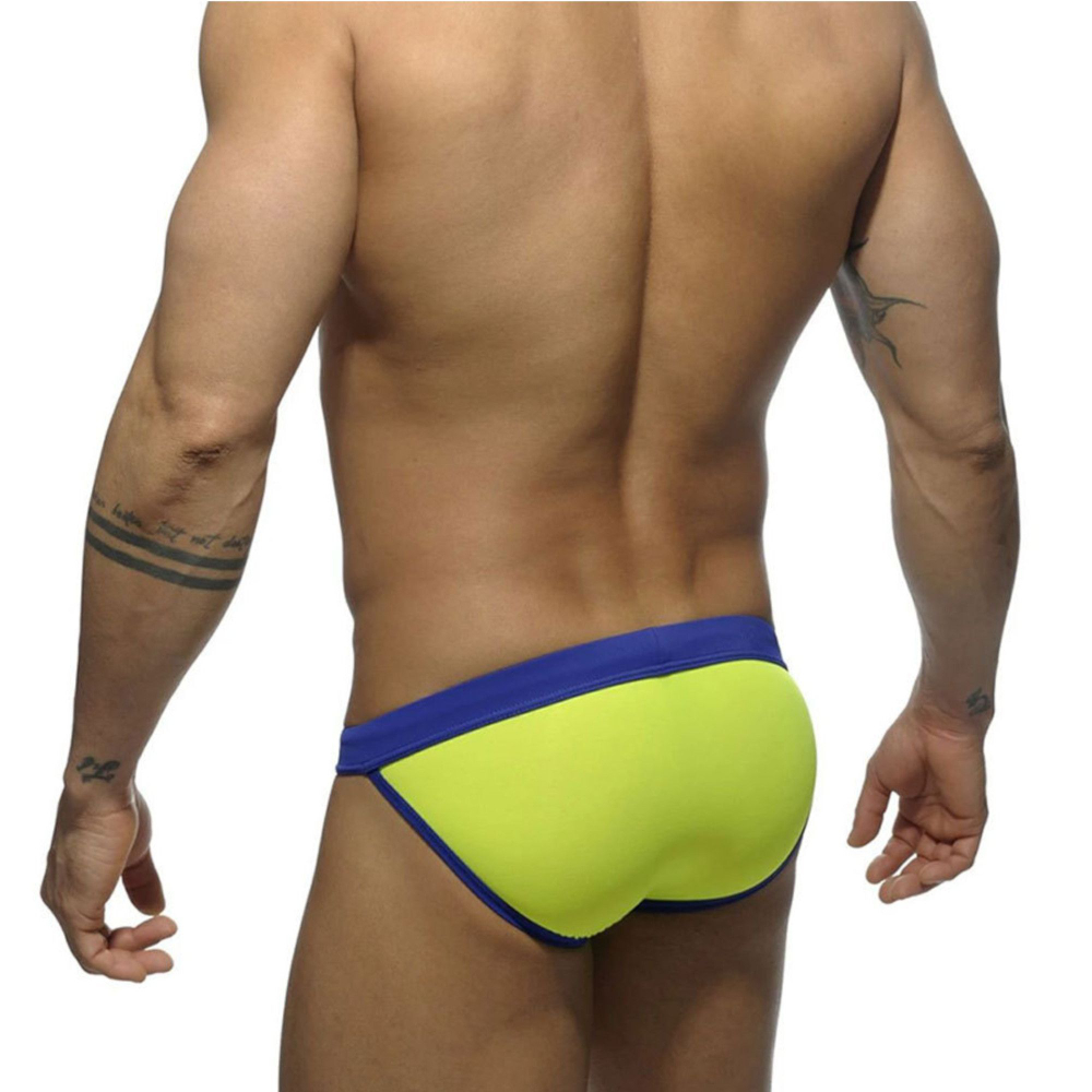 Зеленые мужские плавки-танга с ярким поясом (Размер: L) (Цвет: зеленый)