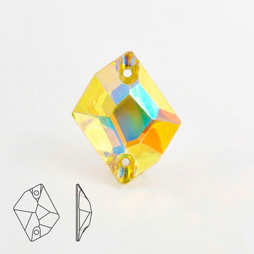 Пришивные стеклянные стразы (Lemon Yellow AB) Cosmic