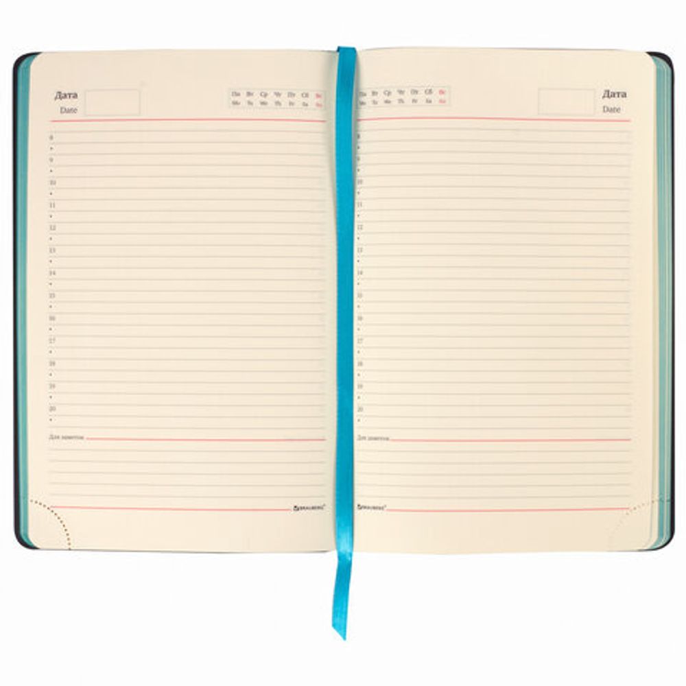 Ежедневник недатированный А5 (138х213 мм) BRAUBERG "Stylish", кожзам, гибкий, 160 л., бирюзовый, 111862