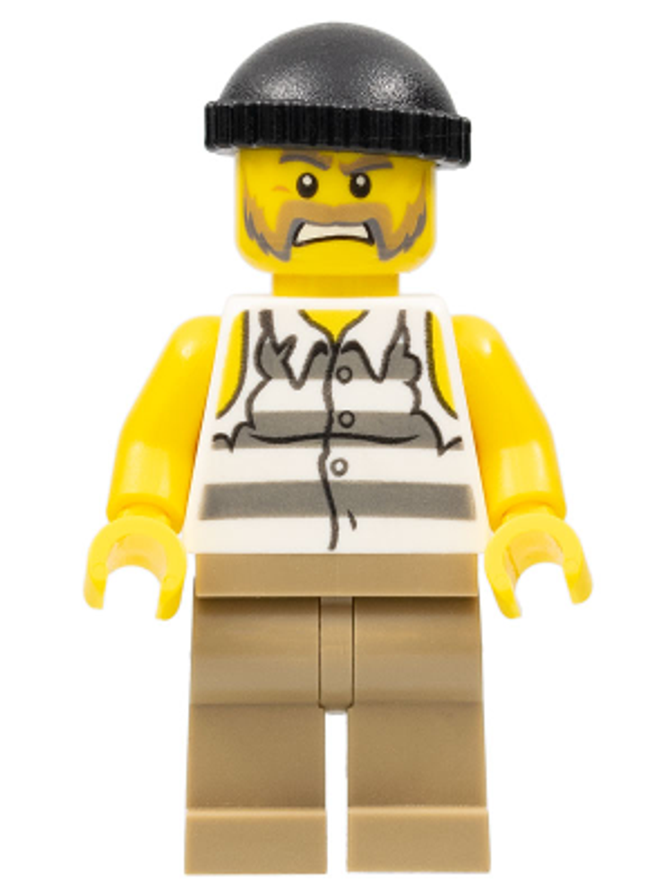 Минифигурка LEGO Cty0479 рубашка заключенного с тюремными полосками