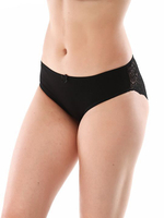 Трусики-слипы из хлопка с кружевной задней частью (Размер: L) (Цвет: черный)