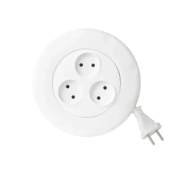 Удлинитель сетевой 3 розетки, 3 метра, круглый, белый