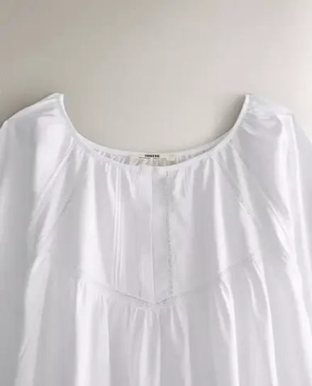 ZARA HOME НОЧНАЯ РУБАШКА ИЗ ДЖЕРСИ, БЕЛЫЙ