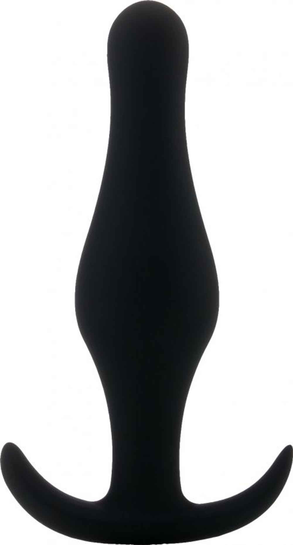 Чёрная анальная пробка Butt Plug with Handle Medium - 12,6 см. (Цвет: черный)