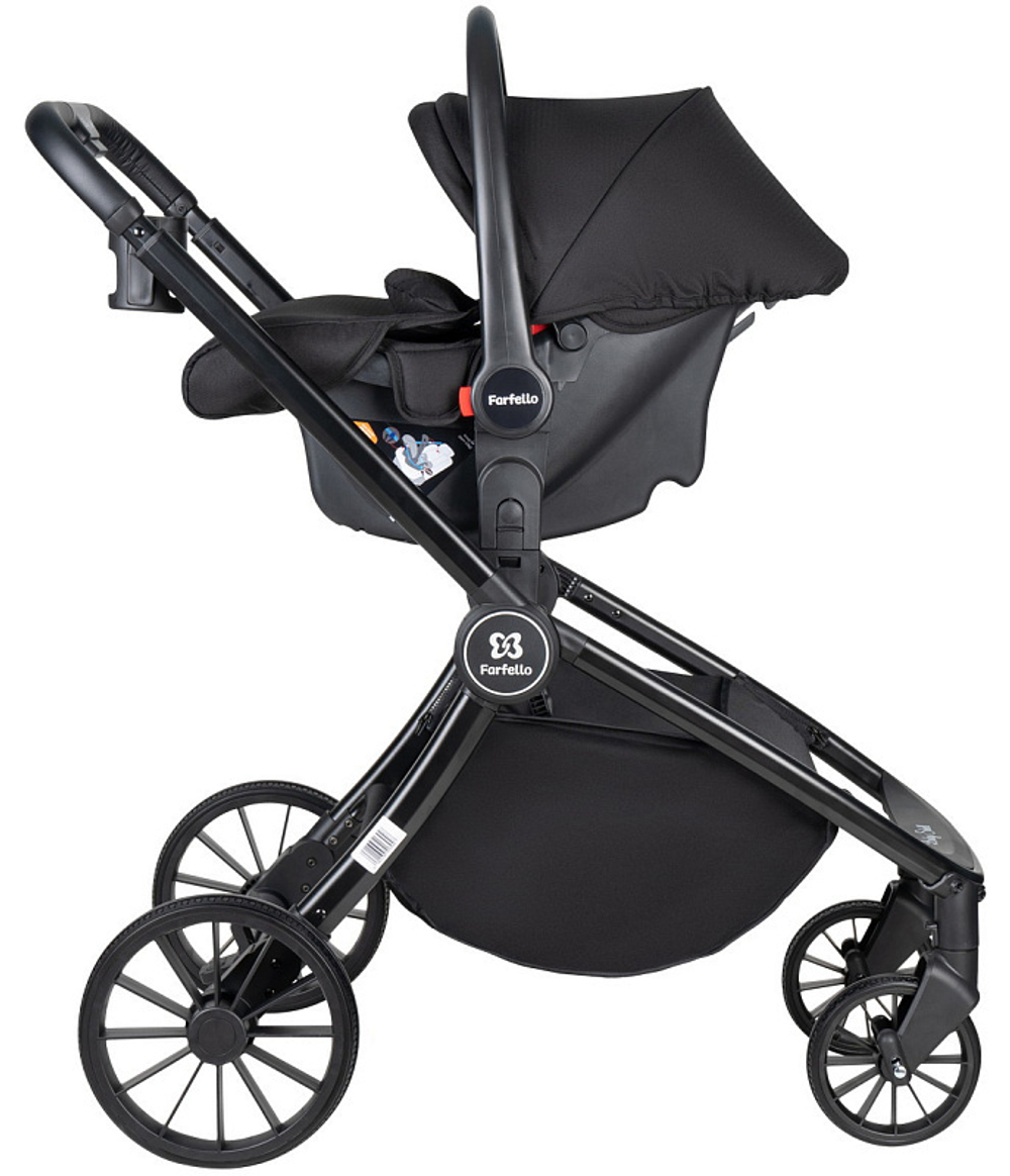 Детская коляска Farfello Baby Shell 3 в 1 2024 чёрный