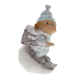 GAEM Фигурка декоративная "Ребёнок на лыжах", L8 W6 H14 см, 2в.