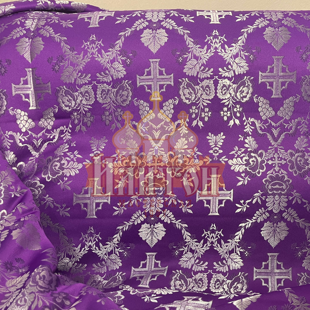 Парча "Февронья" фиолетовая с серебром
