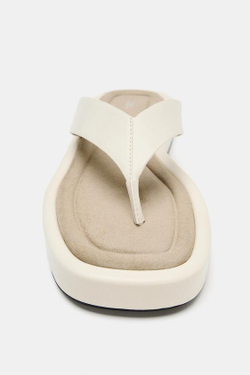 ZARA БОСОНОЖКИ НА ПЛАТФОРМЕ, БЕЛЫЙ