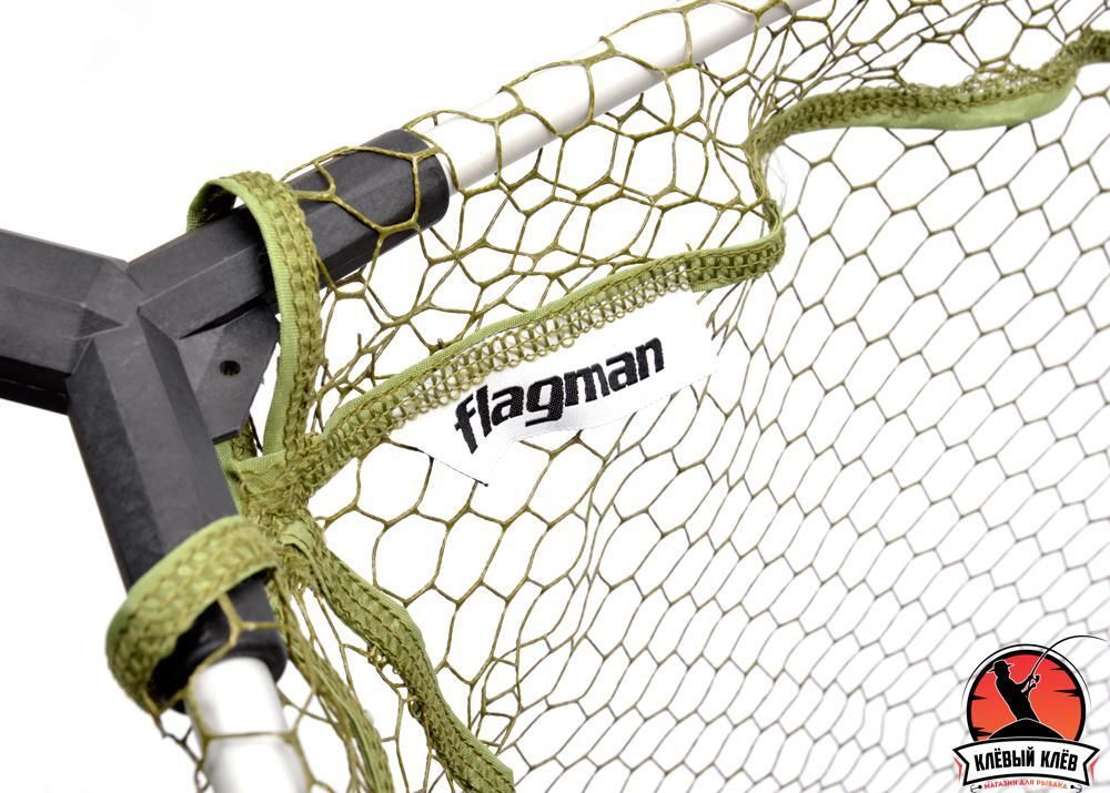 FLAGMAN Подсак складной теле 65х60см ручка 2,50м 2секции Rubber mesh