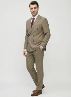 Мужской костюм двубортный (бежевый) А72