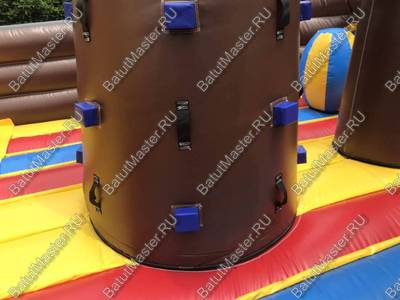Большой надувной батут-горка "Фрегат" 11*5*5 м