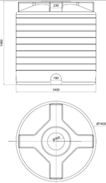 Ёмкость вертикальная Политим 2000 л. вертикальный (1400x1400x1500см;черный) - арт.560901