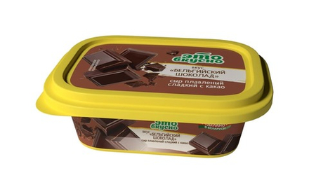 Сыр плавленый сладкий с какао "Это вкусно" Бельгийский шоколад 40% 150г. Бабушкина крынка