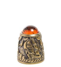 AM-2025 Наперсток «Море» (латунь, янтарь)