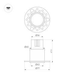 Светильник MS-INVISIO-TRIMLESS-R45-10W Day4000 (WH-WH, 36 deg, 230V) (Arlight, IP54 Металл, 5 лет) 061923