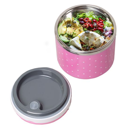 Ланч-бокс круглый 680 мл. Kamille КМ 2102 пластик, нержавеющая сталь