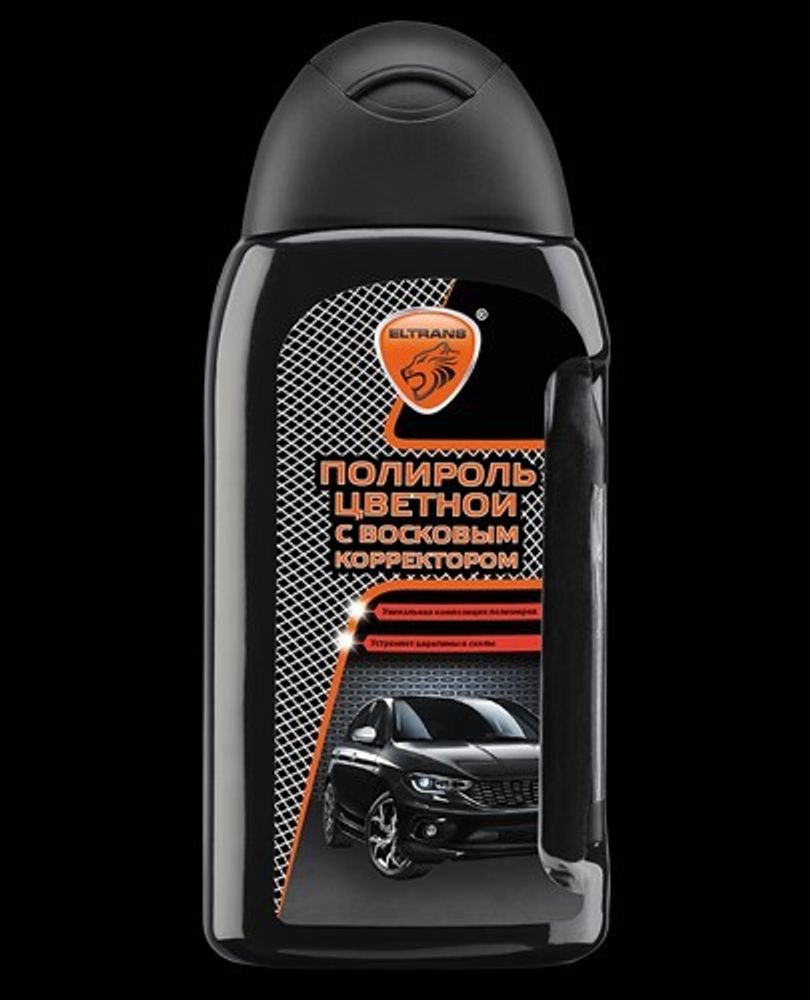 Полироль кузова 350 мл с восковым корректором царапин (черный) (ЭЛТРАНС)