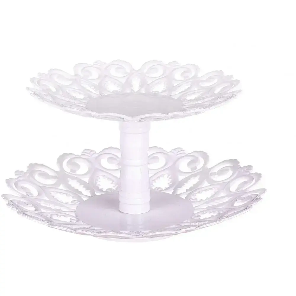 Фруктовница Мелодия 2-х ярусная средняя (белый) (комплект 22 шт)