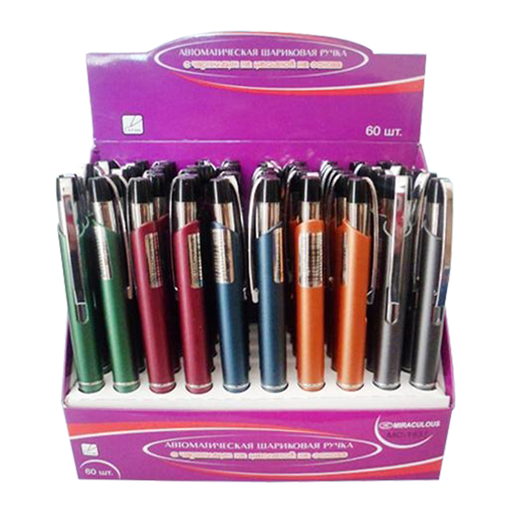 Ручка шариковая, автоматическая, Basir, синие чернила, 5 цветов корпуса, 60 шт