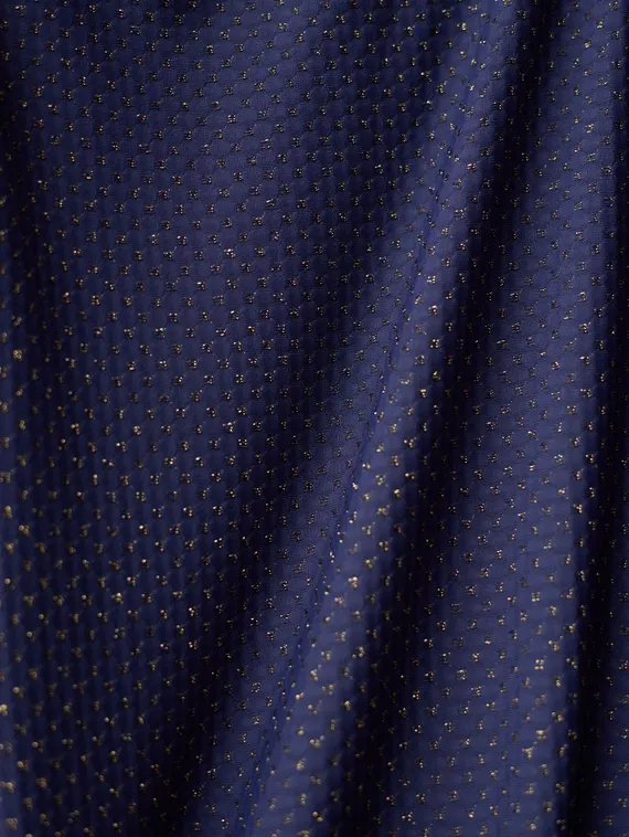 Микрофибра фактурная, жаккард, Турция, т-синий/золото