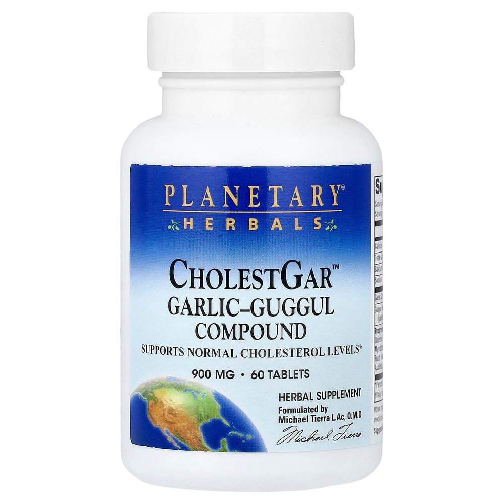 Planetary Herbals, CholestGar™, смесь гуггула с чесноком, 60 таблеток