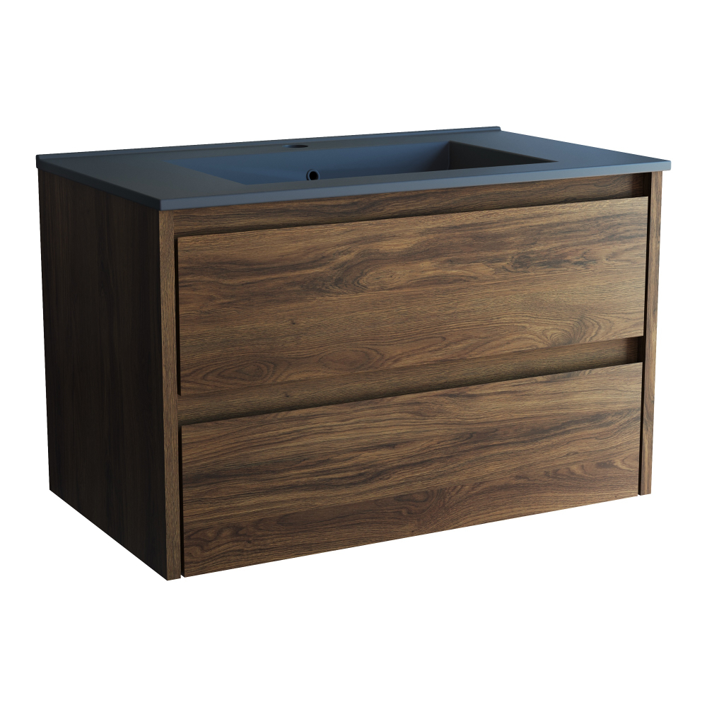 База под раковину Gio 800 подвесная, 2 выкатных ящика soft-close, C.Oak