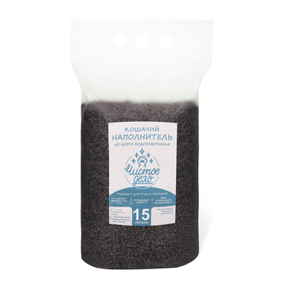 Наполнитель Чистое дело для кошачьего туалета из лузги подсолнечника