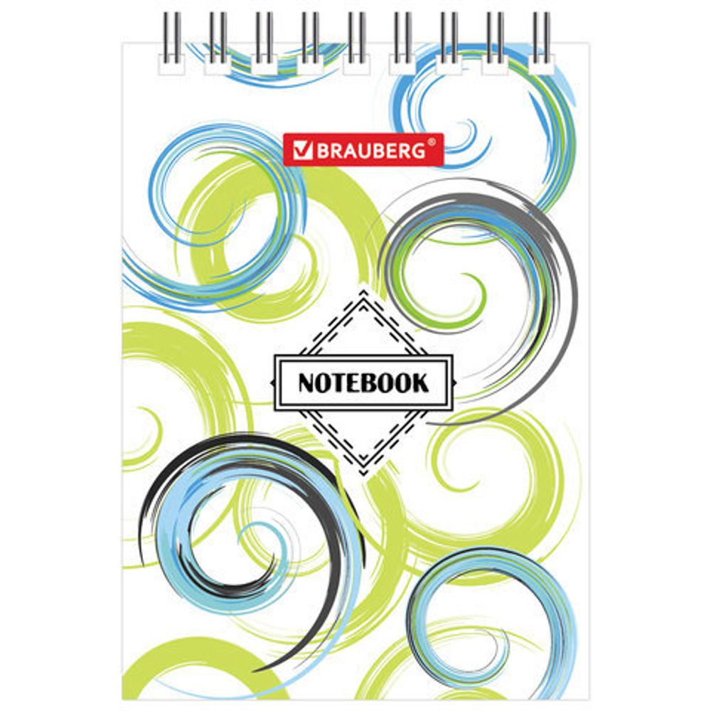 Блокнот МАЛЫЙ ФОРМАТ (75х105 мм) А7, 40 л., гребень, картон, клетка, BRAUBERG, "Узоры", 129857