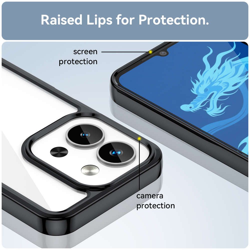 Противоударный чехол для смартфона Xiaomi Redmi 15C 4G, усиленные защитные рамки черного цвета