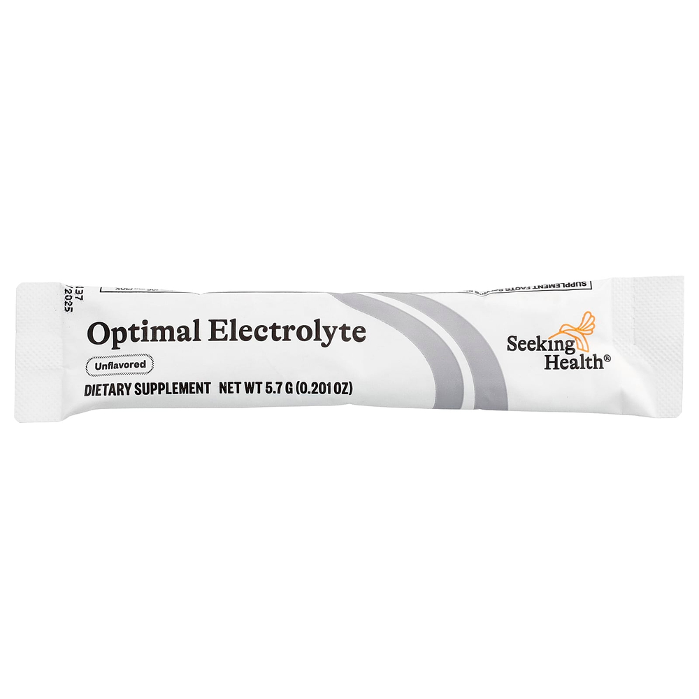 Seeking Health, Optimal Electrolyte, без добавок, 30 стиков, 5,7 г (0,201 унции) каждый