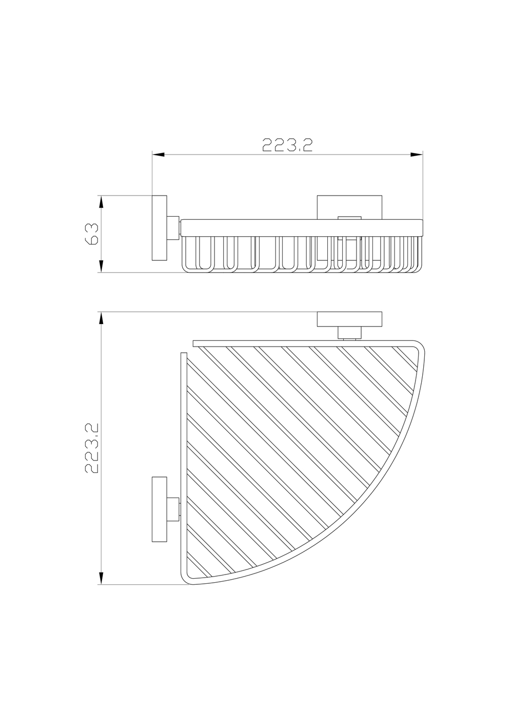 Полка для ванной угловая WONZON & WOGHAND POLO, Брашированный никель (WW-8944-BN)