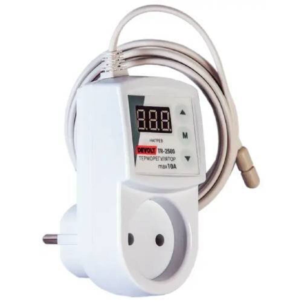 Терморегулятор (DEVOLT) TR-2500,10А кабель датчика-3м