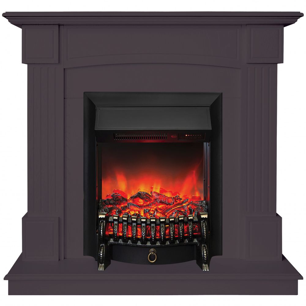 Электрокамин RealFlame Andrea STD GR цвет мрамор серый с очагом Fobos Lux Black RC