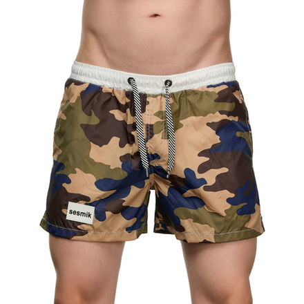 Мужские шорты коричневые с камуфляжным принтом Sesmik STORM MILITARY BROWN-BLUE