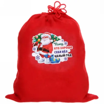 Мешок подарочный 24х30 см «Тому, кто хорошо себя вел целый год»