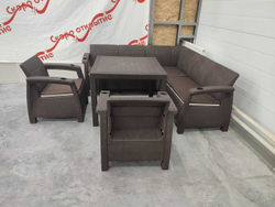 Обеденная группа под искусственный ротанг Yalta large set