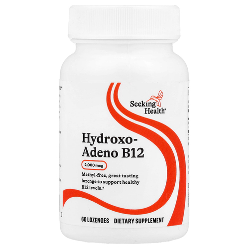 Seeking Health, Hydroxo-Adeno, витамин B12, 2000 мкг, 60 пастилок