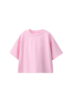 ZARA ОДНОТОННАЯ ФУТБОЛКА HEAVY JERSEY, РОЗОВЫЙ