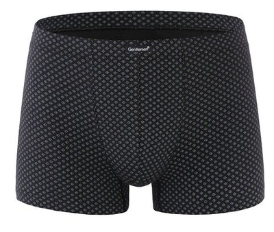 Мужские трусы-боксеры с мелким геометрическим рисунком (Размер: XL) (Цвет: светло-серый)